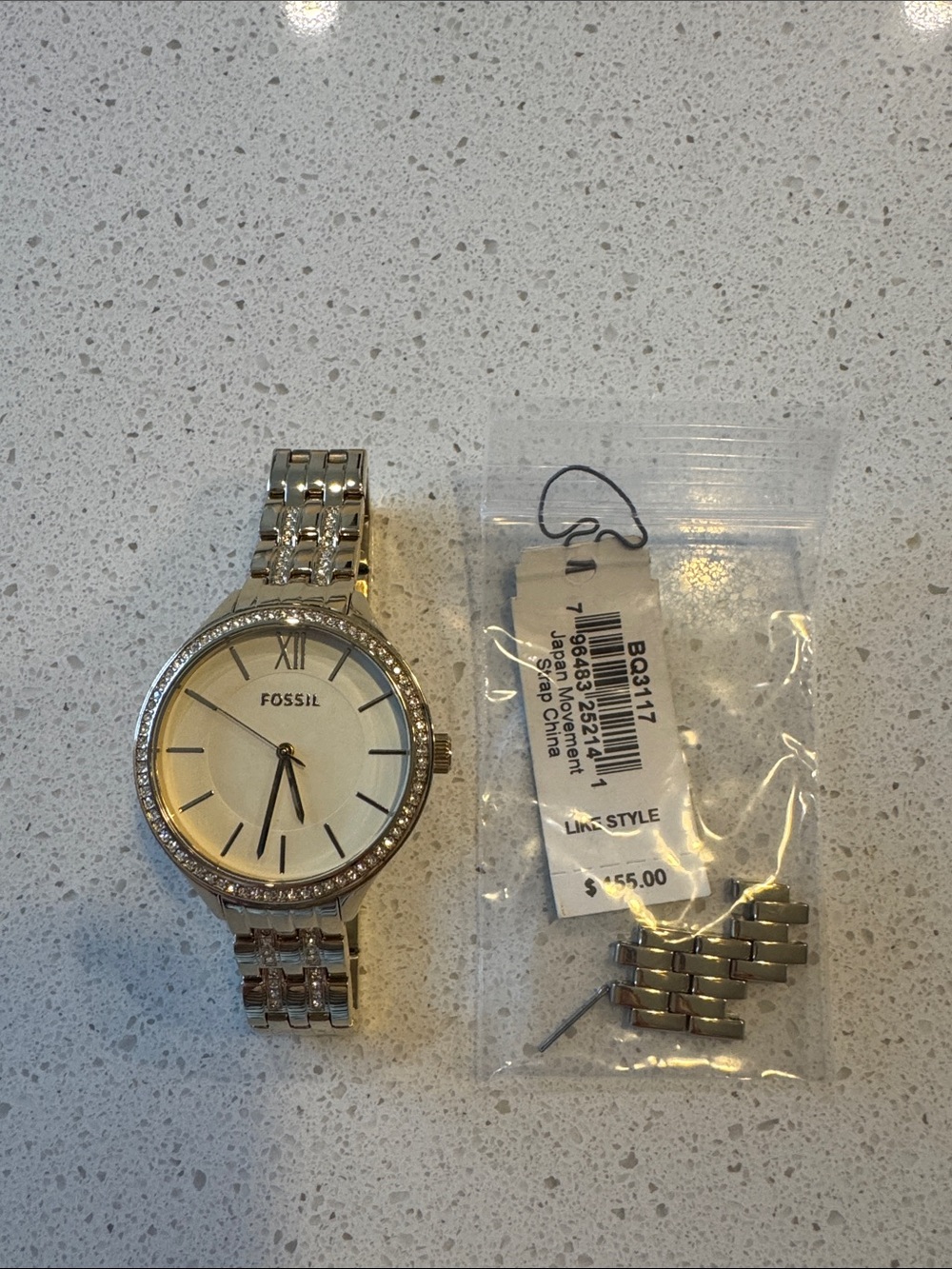 Fossil Gold-Tone Crystal Bezel Women's Bracelet Watch